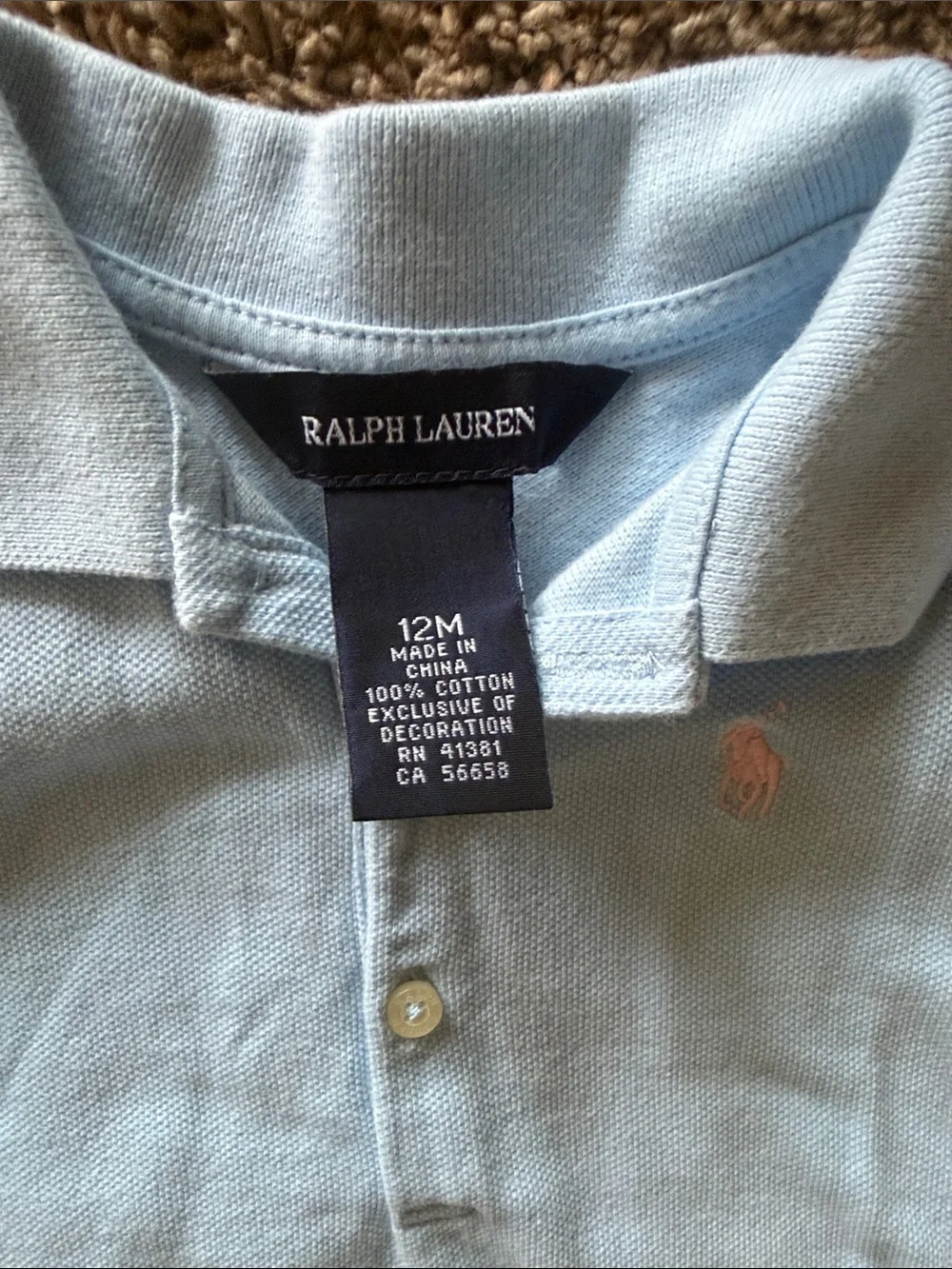 Ralph Lauren Light Blue Girls Polo Dress with Ruffle Hem